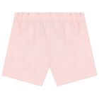 Girls White & Pink Shorts Set, 1, hi-res