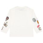 Boys Ivory Logo Long Sleeve Top, 1, hi-res