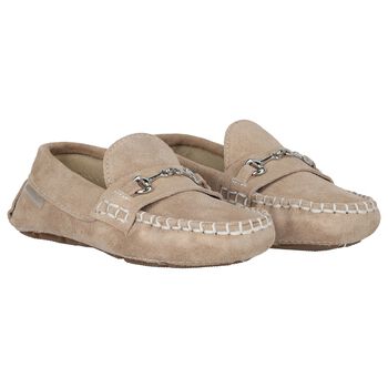 Boys Beige Suede Shoes