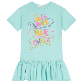Girls Aqua Embellished Dress