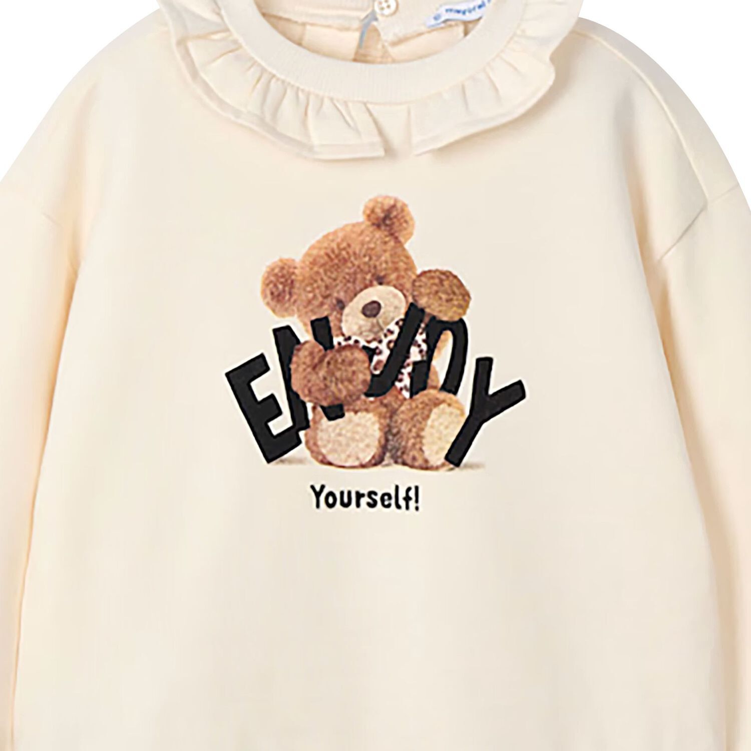 Girls Ivory Teddy Bear Sweatshirt, 1, hi-res