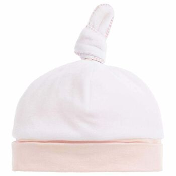 Baby Girls White & Pink Hat