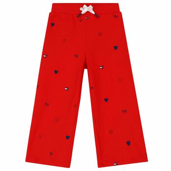 Girls Red Logo Trousers
