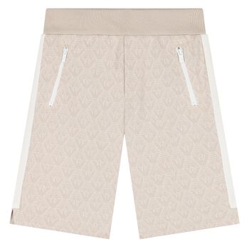 Boys Beige Logo Shorts