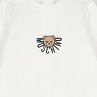 White Teddy Bear Logo Babygrow, 1, hi-res