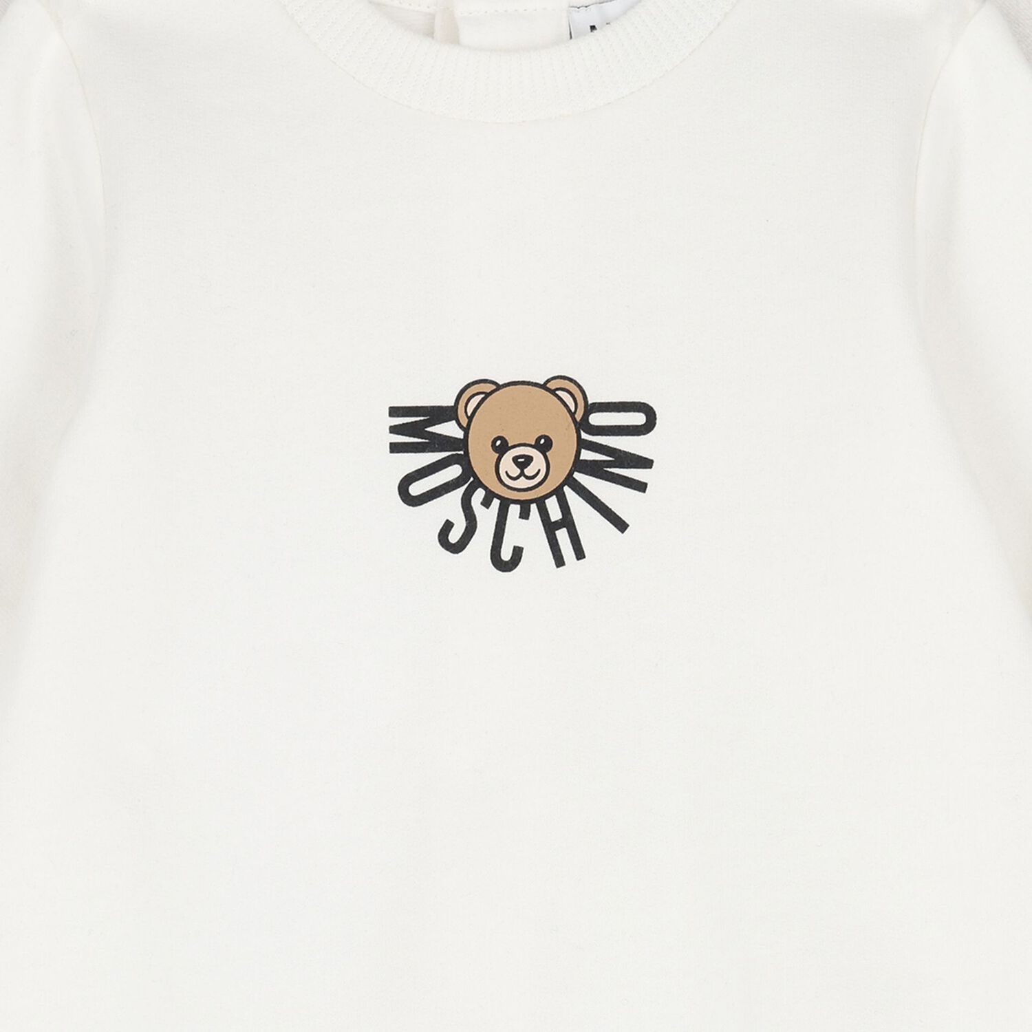 White Teddy Bear Logo Babygrow, 1, hi-res