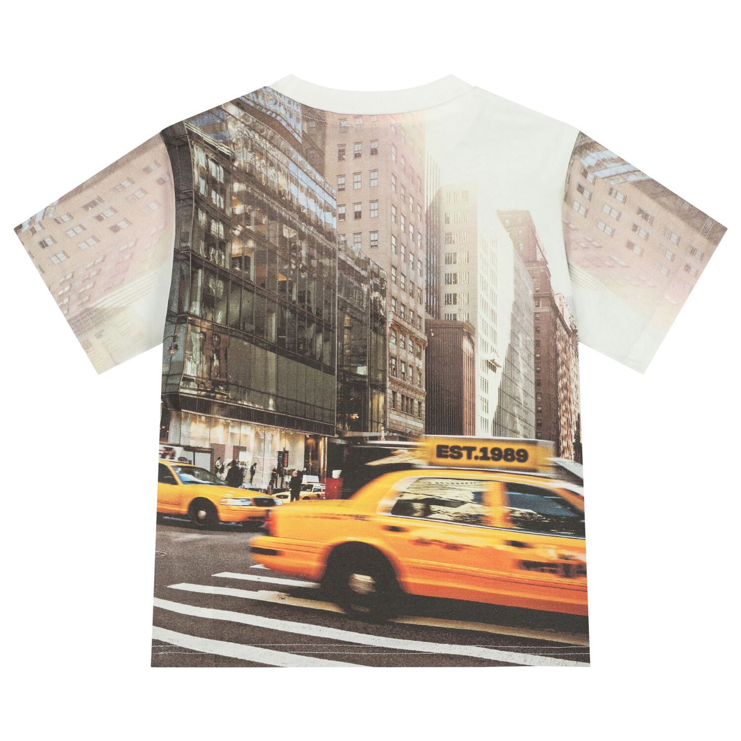 تي شيرت بشعار للأولاد باللونين البيج والأصفر, 1, hi-res