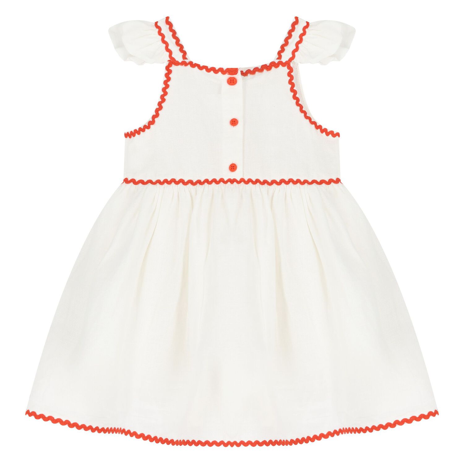 Younger Girls Ivory Strawberry Dress, 1, hi-res image number null