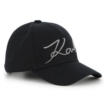 Girls Mini Me Black Logo Cap
