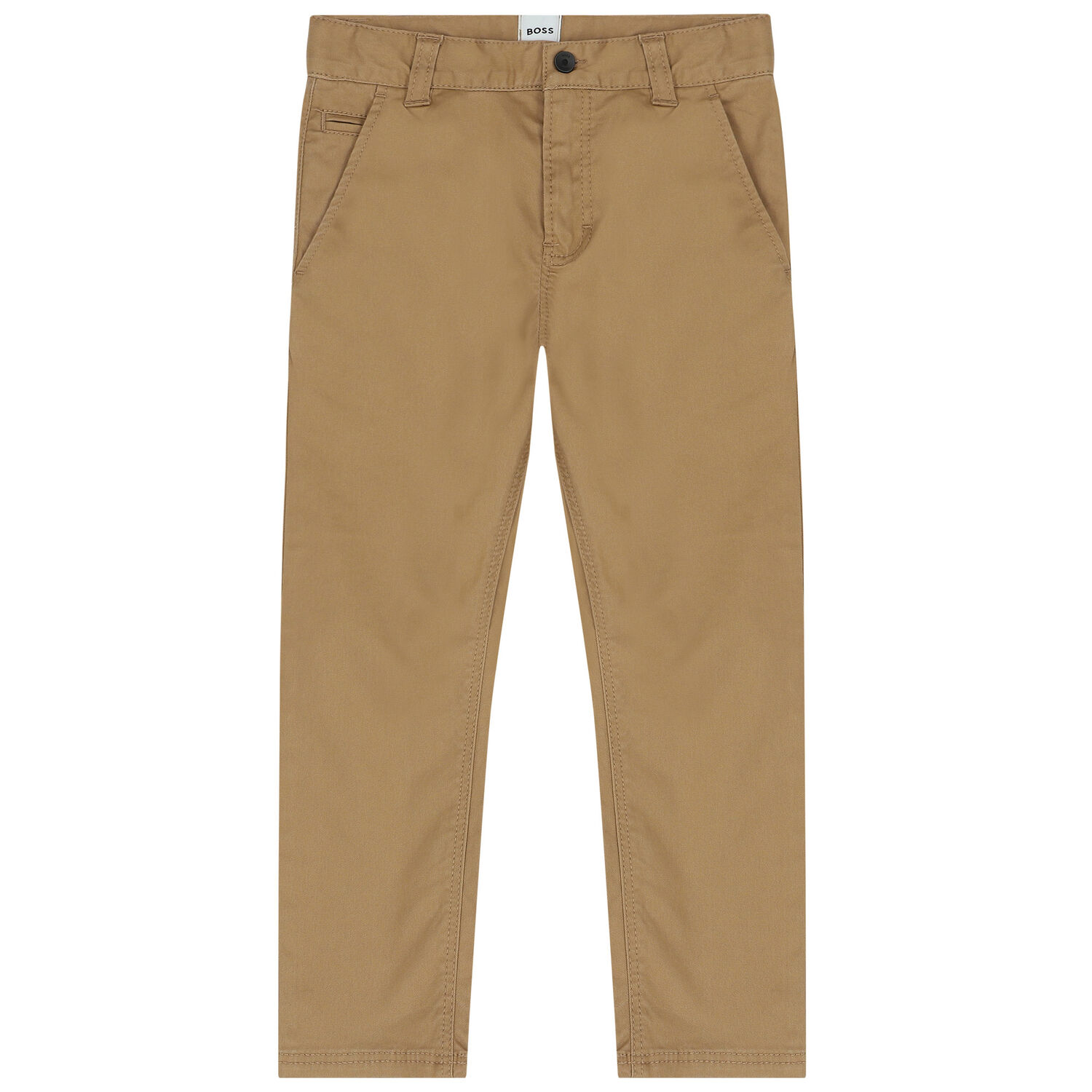 Boys Beige Chino Trousers, 1, hi-res