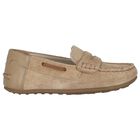 Boys Beige Suede Leather Moccasins, 2, hi-res