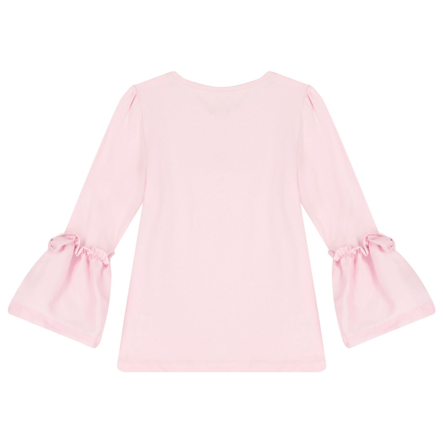 طقم تنورة بنات بشعار و فيونكة باللون الوردي, 1, hi-res image number null