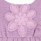 Girls Purple Crochet Flower Playsuit, 1, hi-res