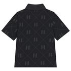 Boys Black Logo Polo Shirt, 1, hi-res