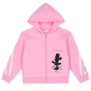 Girls Pink Disney Hooded Zip-Up Top