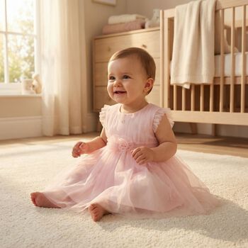 Baby Girls Pink Flower Tulle Dress