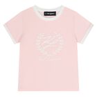 Girls Pink & White Logo T-Shirt, 3, hi-res