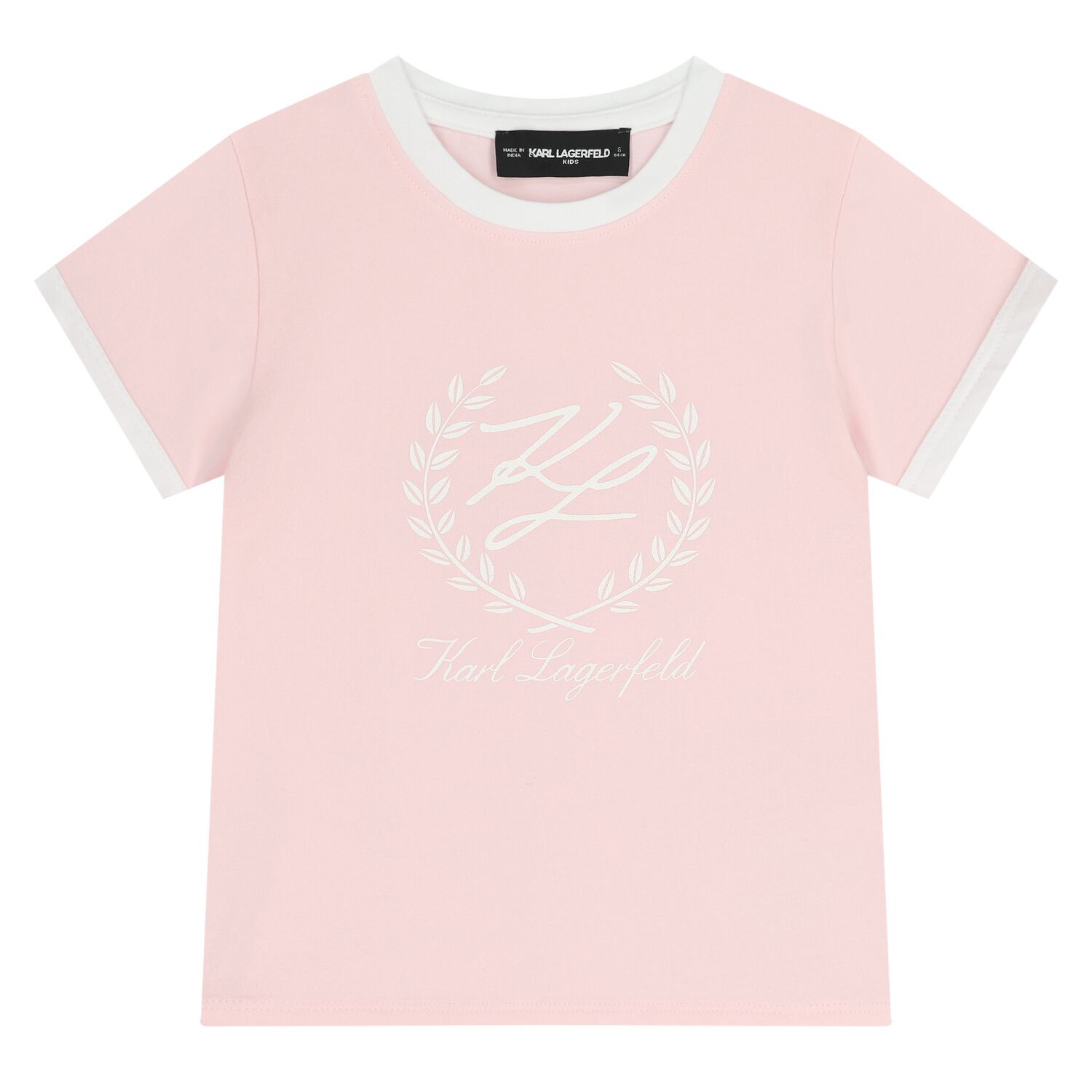 Girls Pink & White Logo T-Shirt, 3, hi-res