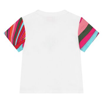 Younger Girls White Heart Logo T-Shirt