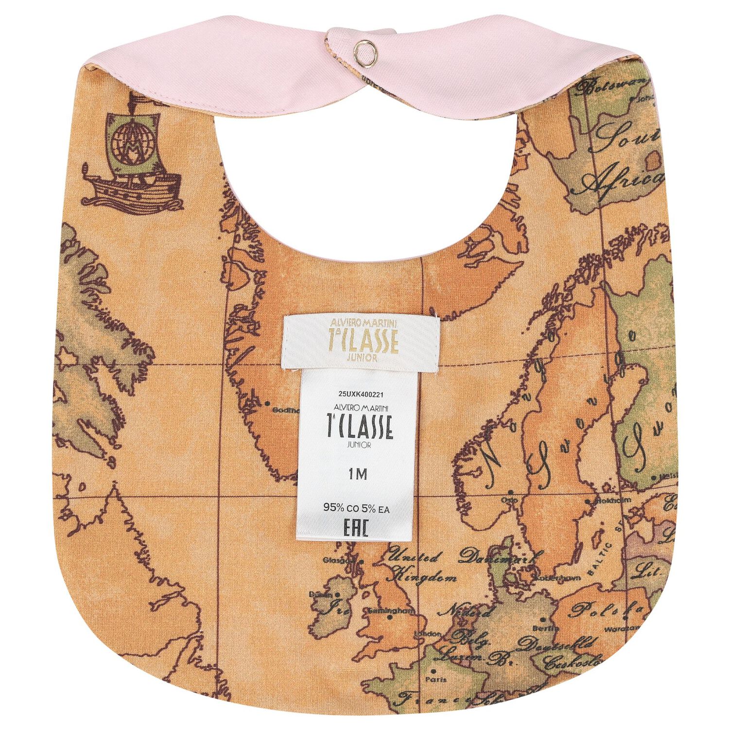 Baby Girls Beige & Pink Geo Map Babygrow Gift Set, 2, hi-res