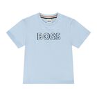 Younger Boys Blue Logo T-Shirt, 2, hi-res
