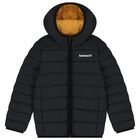Boys Black Logo Puffer Jacket, 1, hi-res
