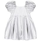 Girls Silver Dress, 1, hi-res