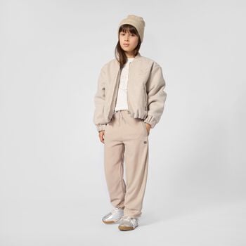 Girls Beige Embellished Logo Trousers