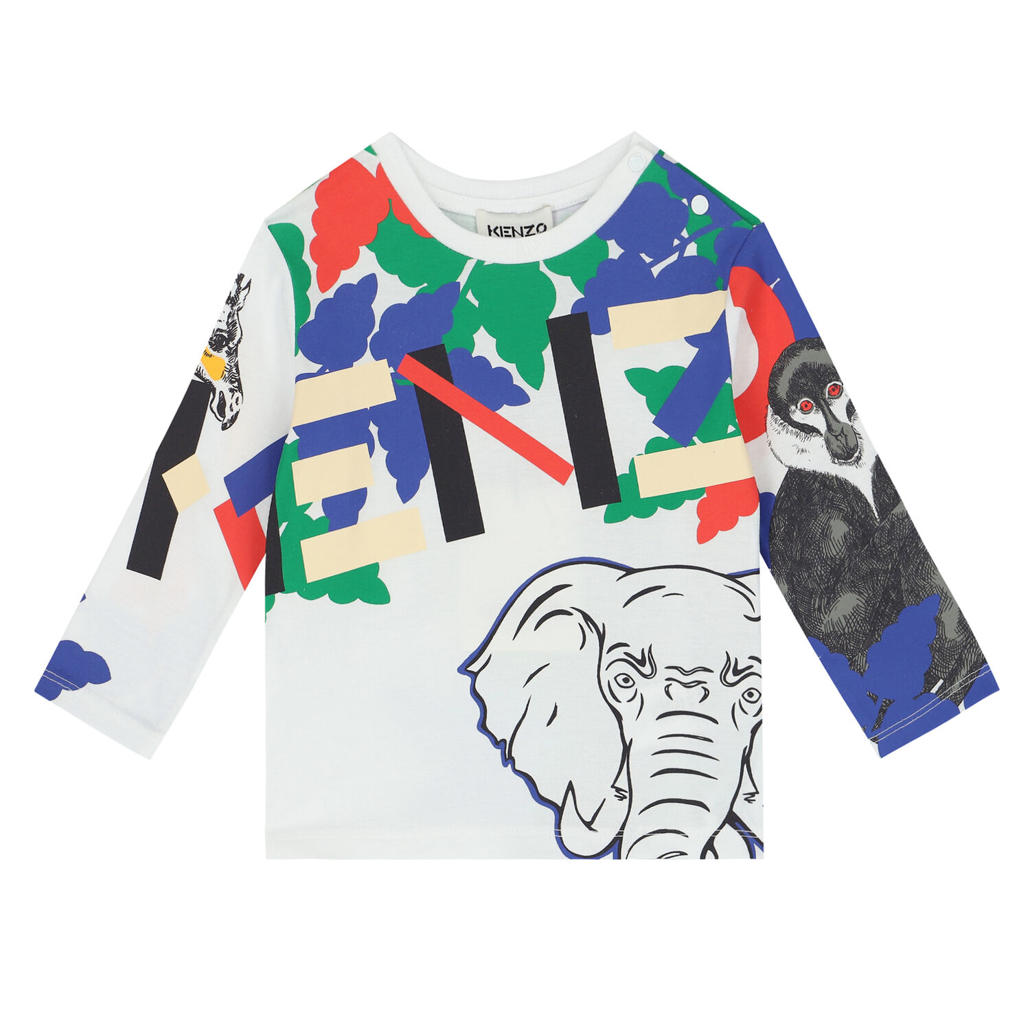 Younger Boys White Logo T-Shirt, 1, hi-res