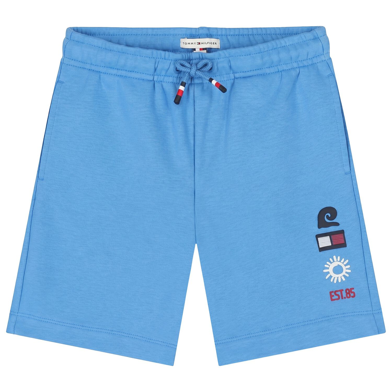 Boys Blue Logo Shorts, 1, hi-res