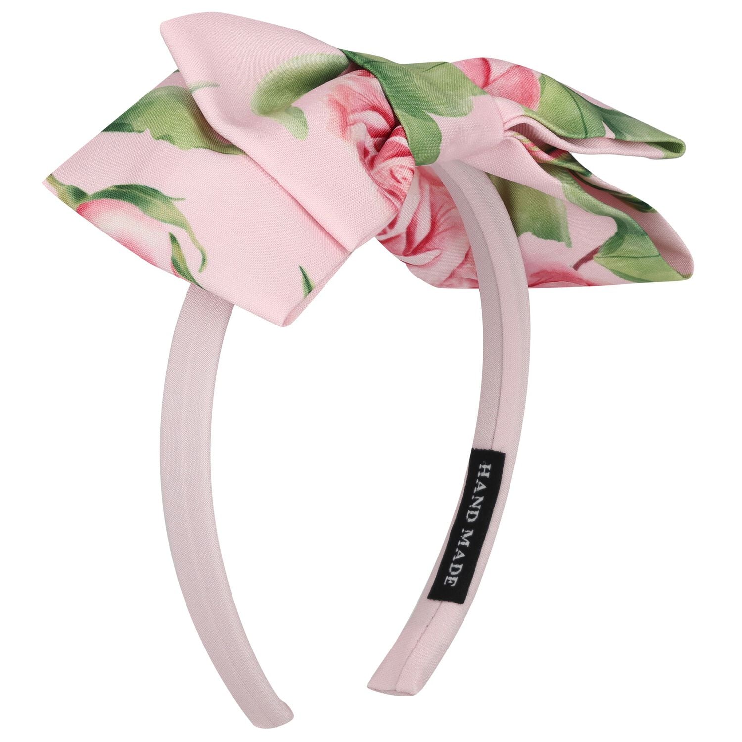 Girls Pink Bow Floral Headband, 2, hi-res