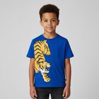 Boys Blue Tiger Logo T-Shirt, 1, hi-res