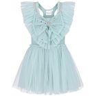 Girls Blue Embellished Tulle Dress, 1, hi-res