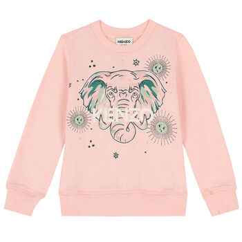 Girls Pink Elephant Logo Sweatshirt