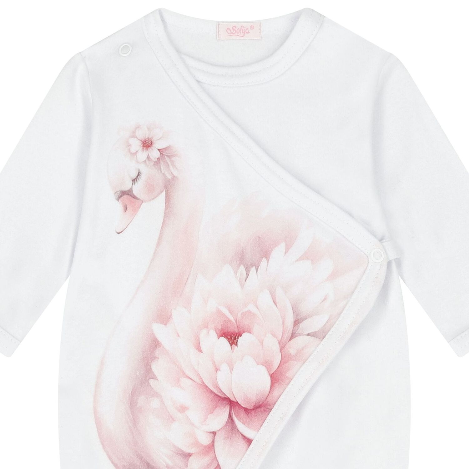 افارول بطبعة بجعة باللون الأبيض و الوردى للبنات, 1, hi-res image number null