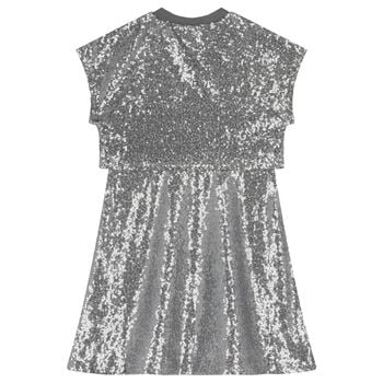Girls Silver Sequin Dress
