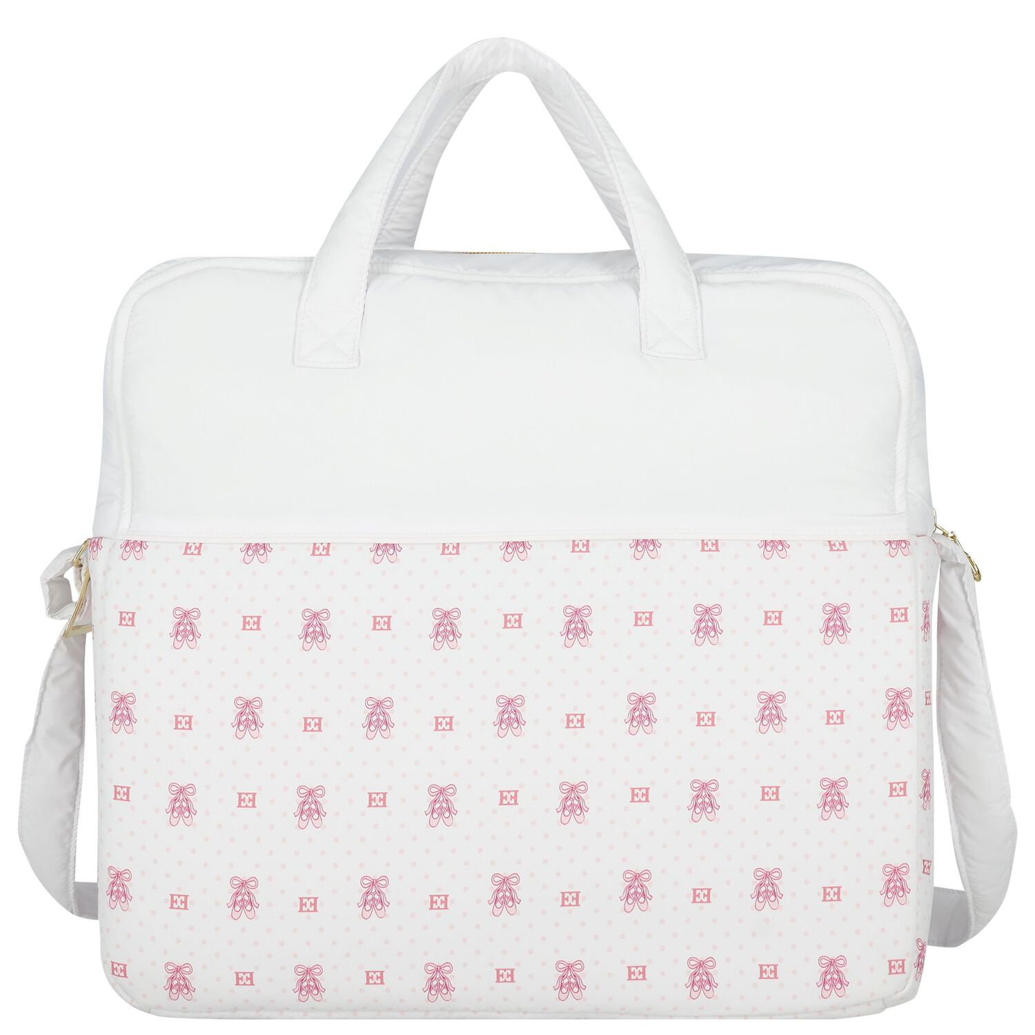 White & Pink Logo Baby Changing Bag ( 42cm ), 1, hi-res