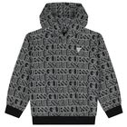 Boys Black Logo Hooded Top, 2, hi-res