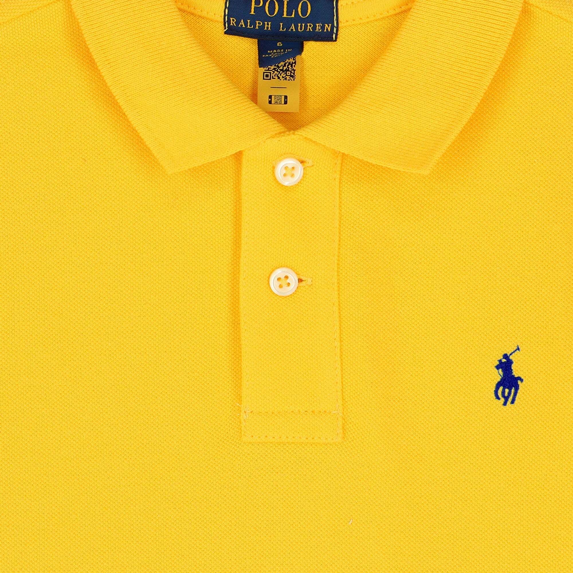 Ralph Lauren Boys Logo Yellow Polo Shirt Junior Couture