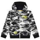 Boys White & Black Camouflage Tracksuit, 1, hi-res