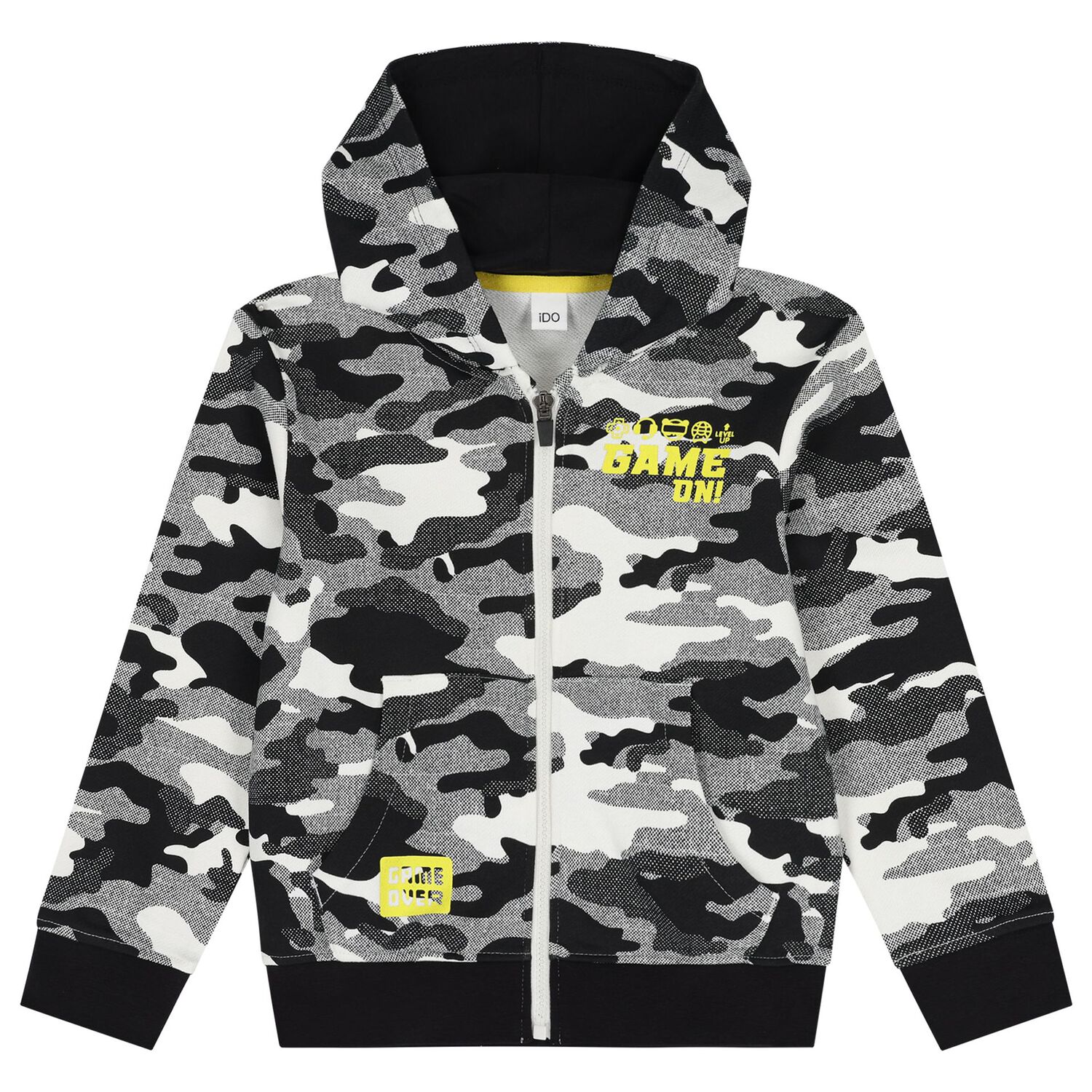Boys White & Black Camouflage Tracksuit, 1, hi-res image number null