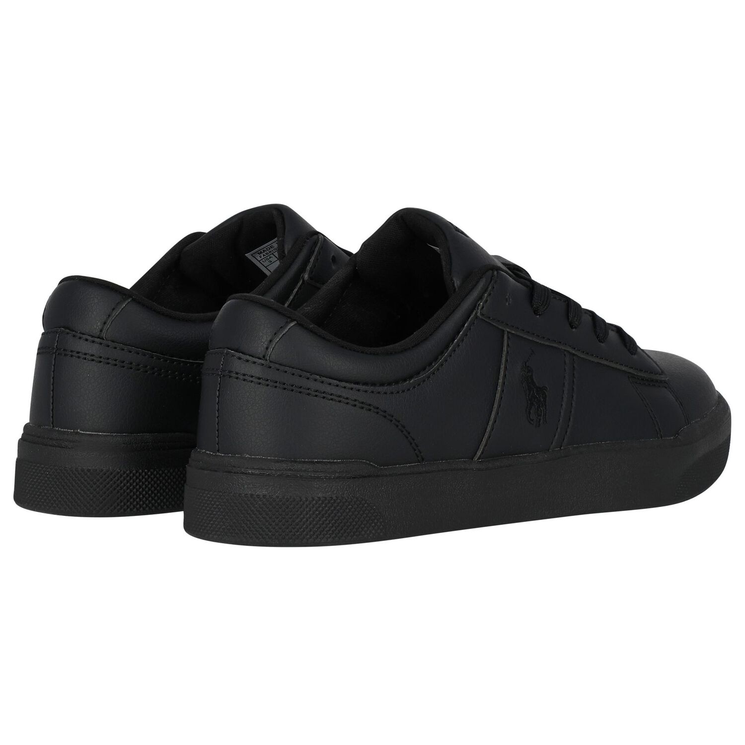Boys Black Logo Trainers, 1, hi-res