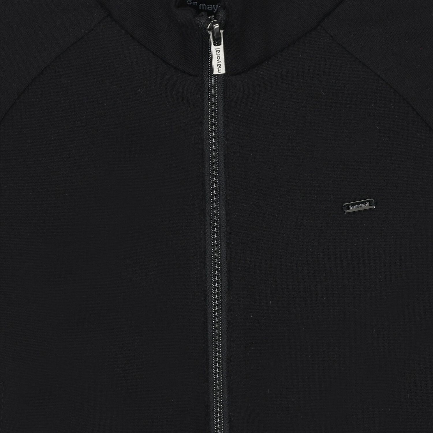 Younger Boys Black Zip Up Top, 1, hi-res