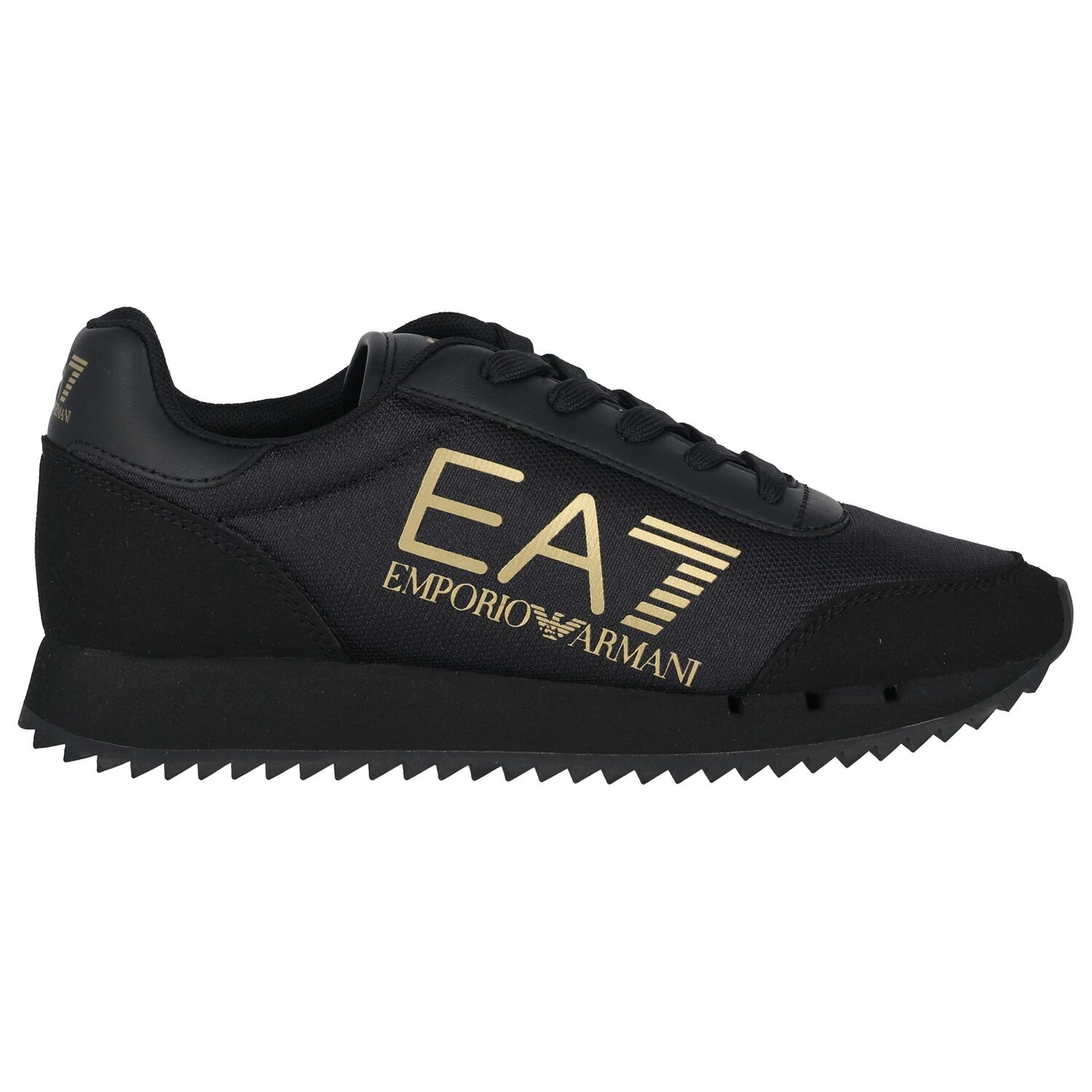 Black Logo Trainers, 1, hi-res