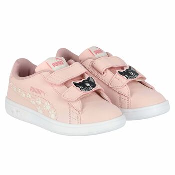 Girls Pink Logo Trainers
