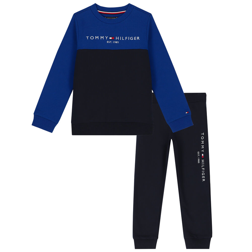 Tommy Hilfiger Blue & Navy Blue Logo Tracksuit | Junior USA