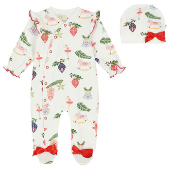Baby Girls Ivory Babygrow Set
