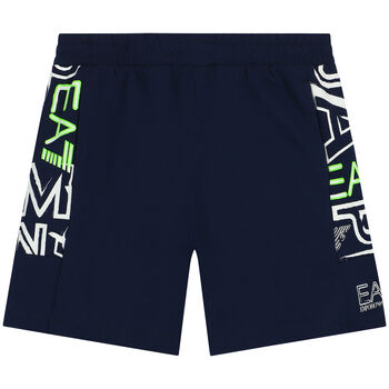 Boys Navy Blue Logo Shorts