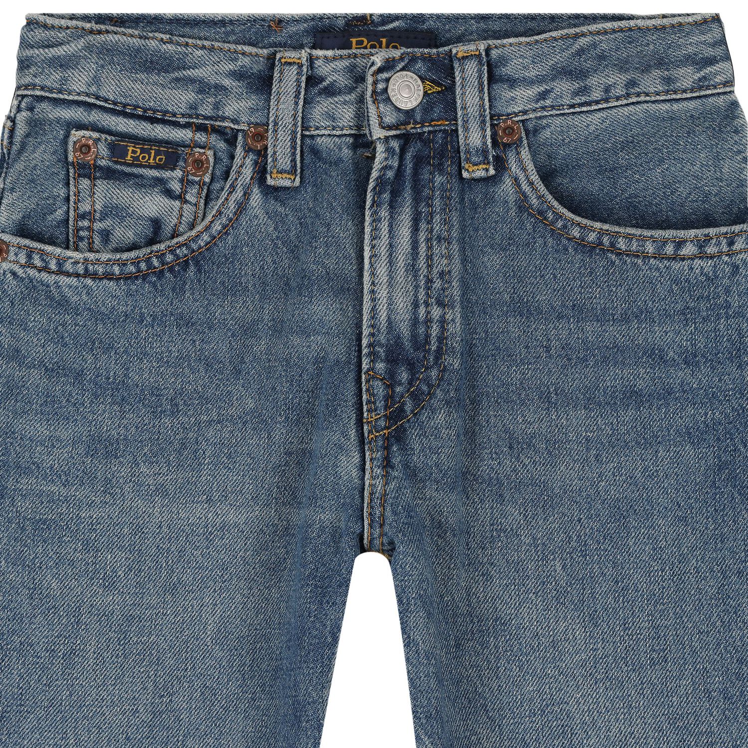 Boys Blue Logo Denim Jeans, 1, hi-res