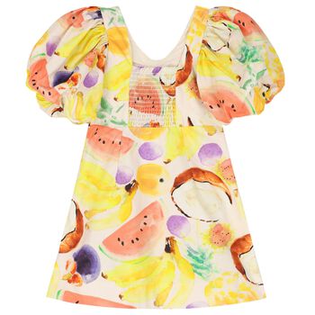 Girls Multi-Coloured Fruits Dress